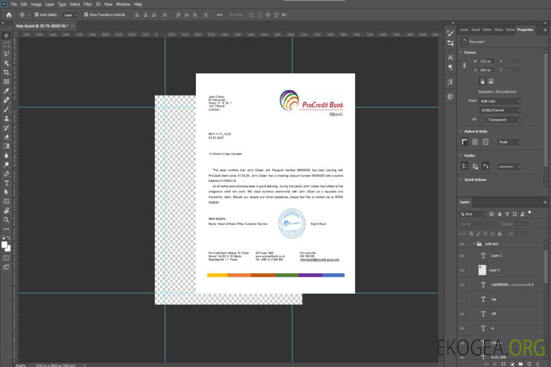 Albanie , Procredit , reference template Albanie , Procredit , reference template